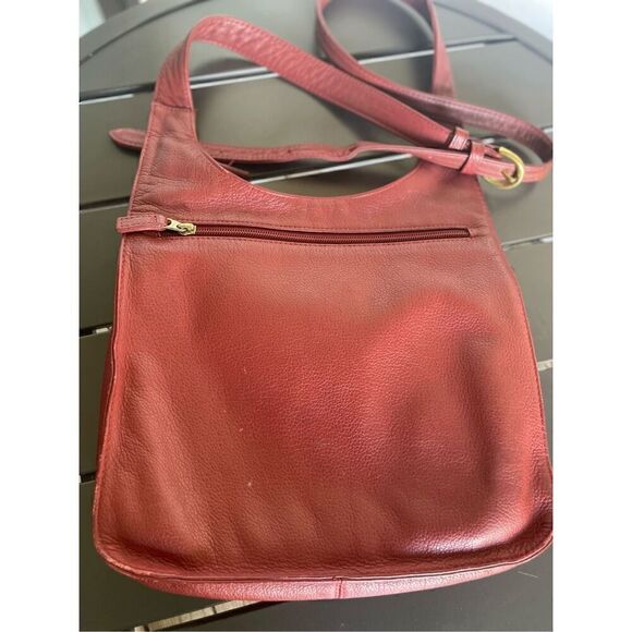 Jp Ourse Traveler Leather Crossbody Bag Organizer Shoulder Bag Red Everyday - Picture 14 of 14